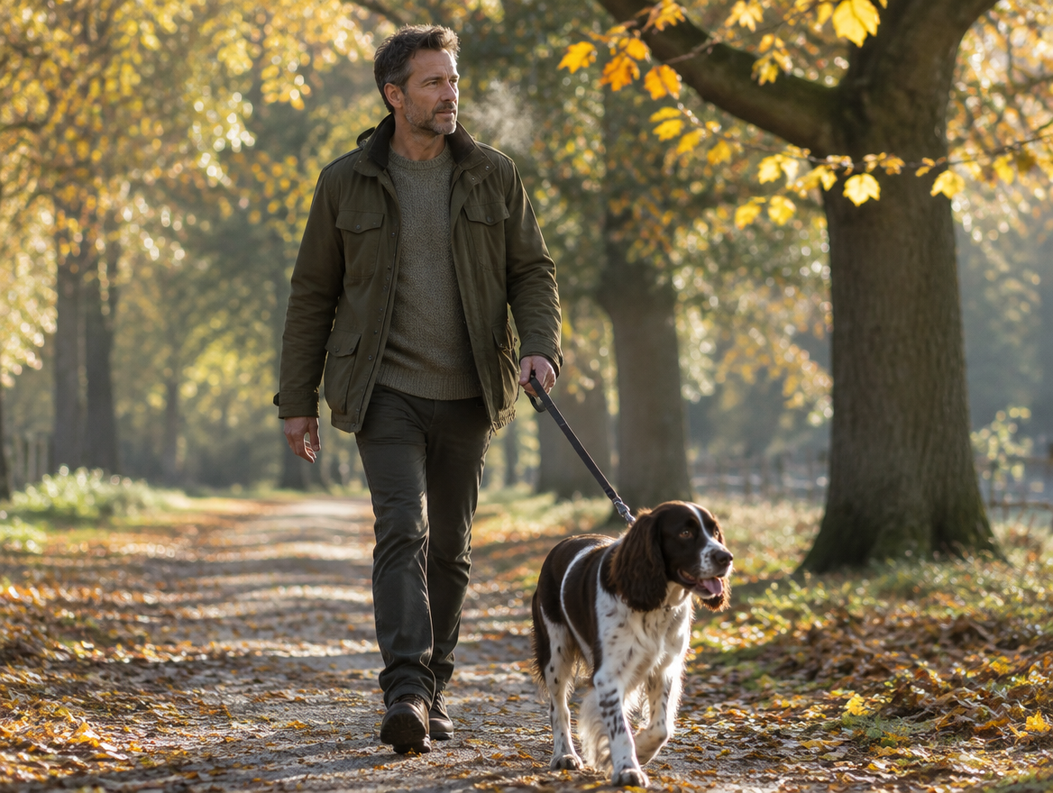 brisk autumn dog walk