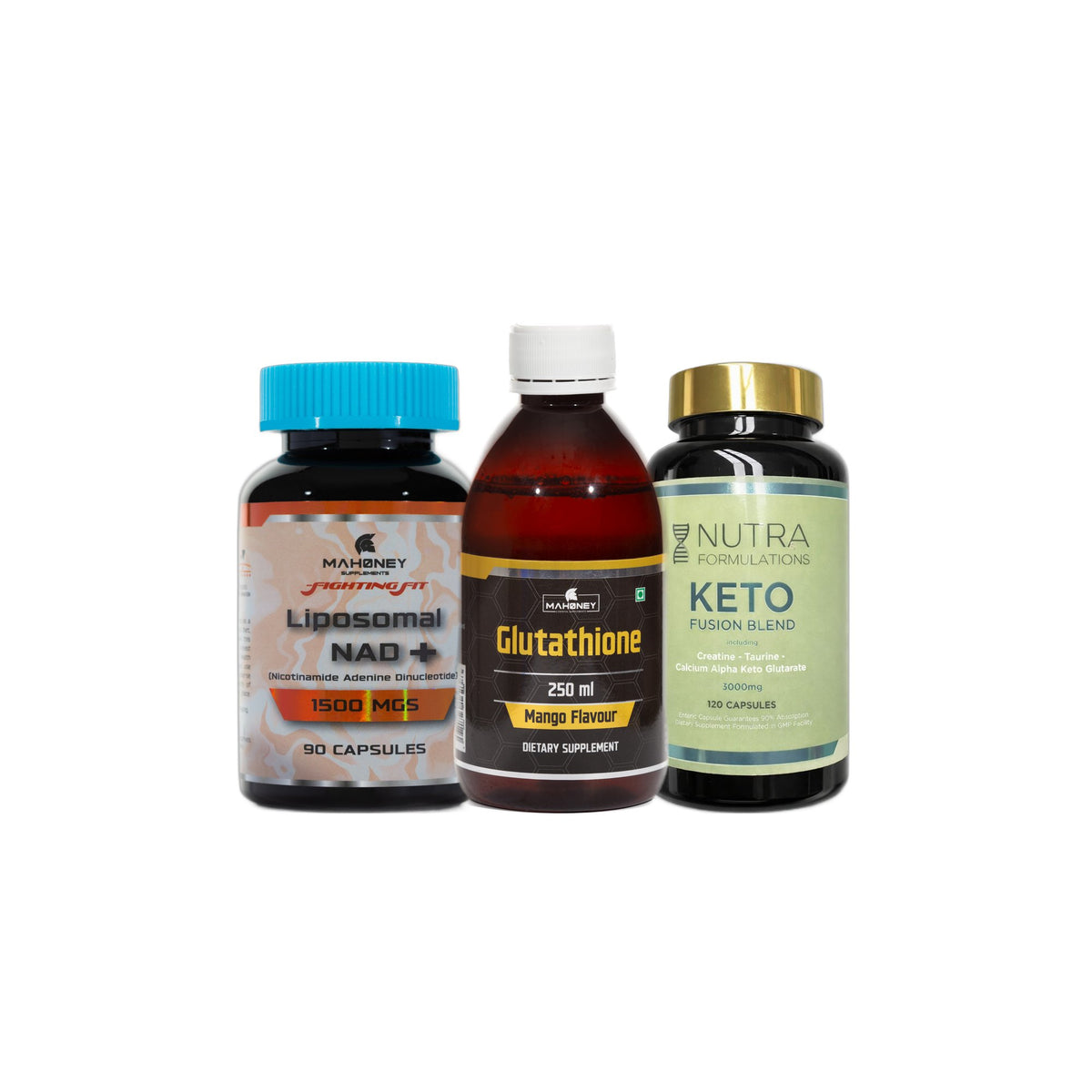 Longevity Protocol: Liposomal NAD Plus, Liposomal Glutathione, Keto Fusion Blend
